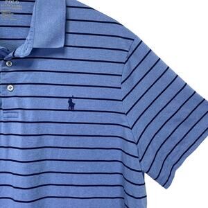 POLO RALPH LAUREN Performance Golf Polo Classic Fit Mens Sz XL Blue Stripe Shirt